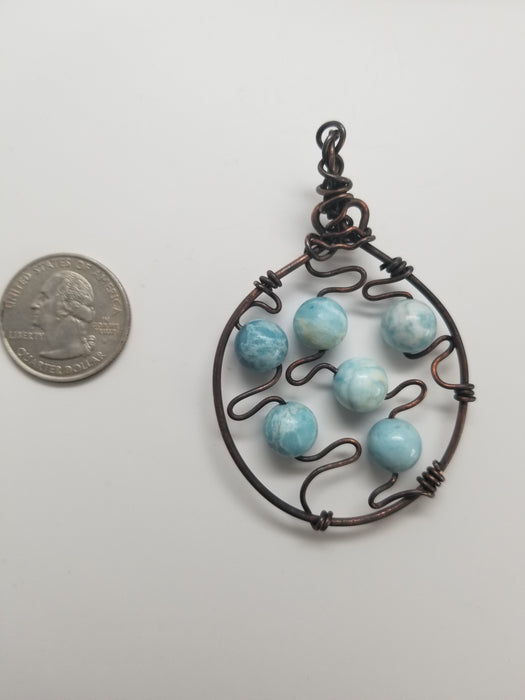 Larimar bead design Pendant