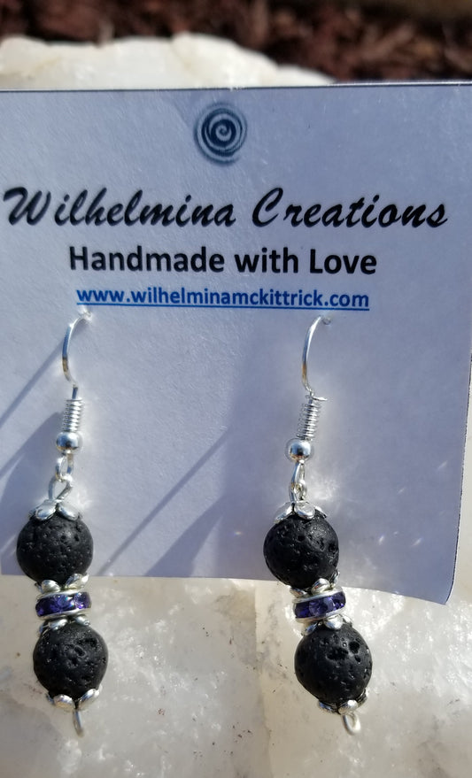 Black lava stone Earrings