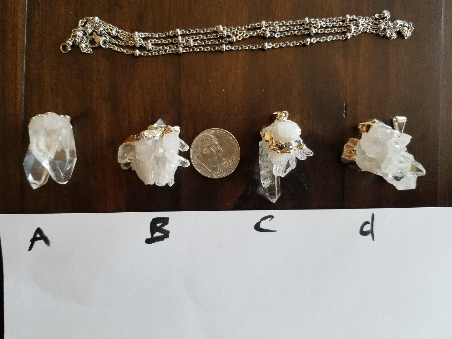 Clear Quartz Cluster Pendants