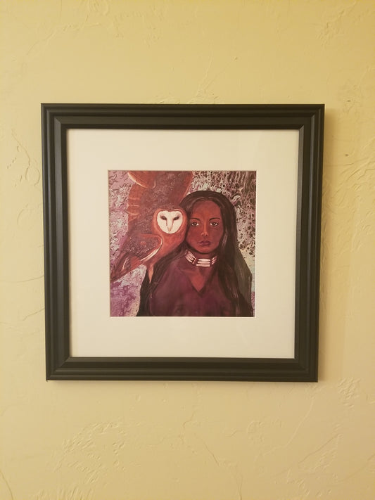 Framed Print of Painting, titled Reflecting