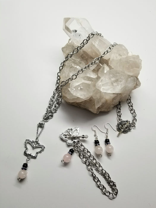 Necklace,  bracelet and earrings set