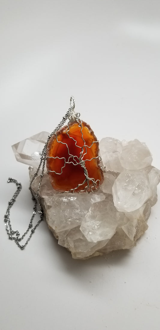 Tree of Life Agate Pendant