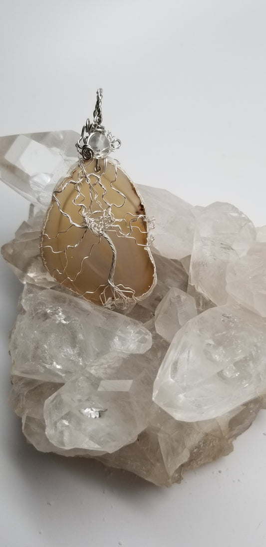 Tree of Life Agate Pendant