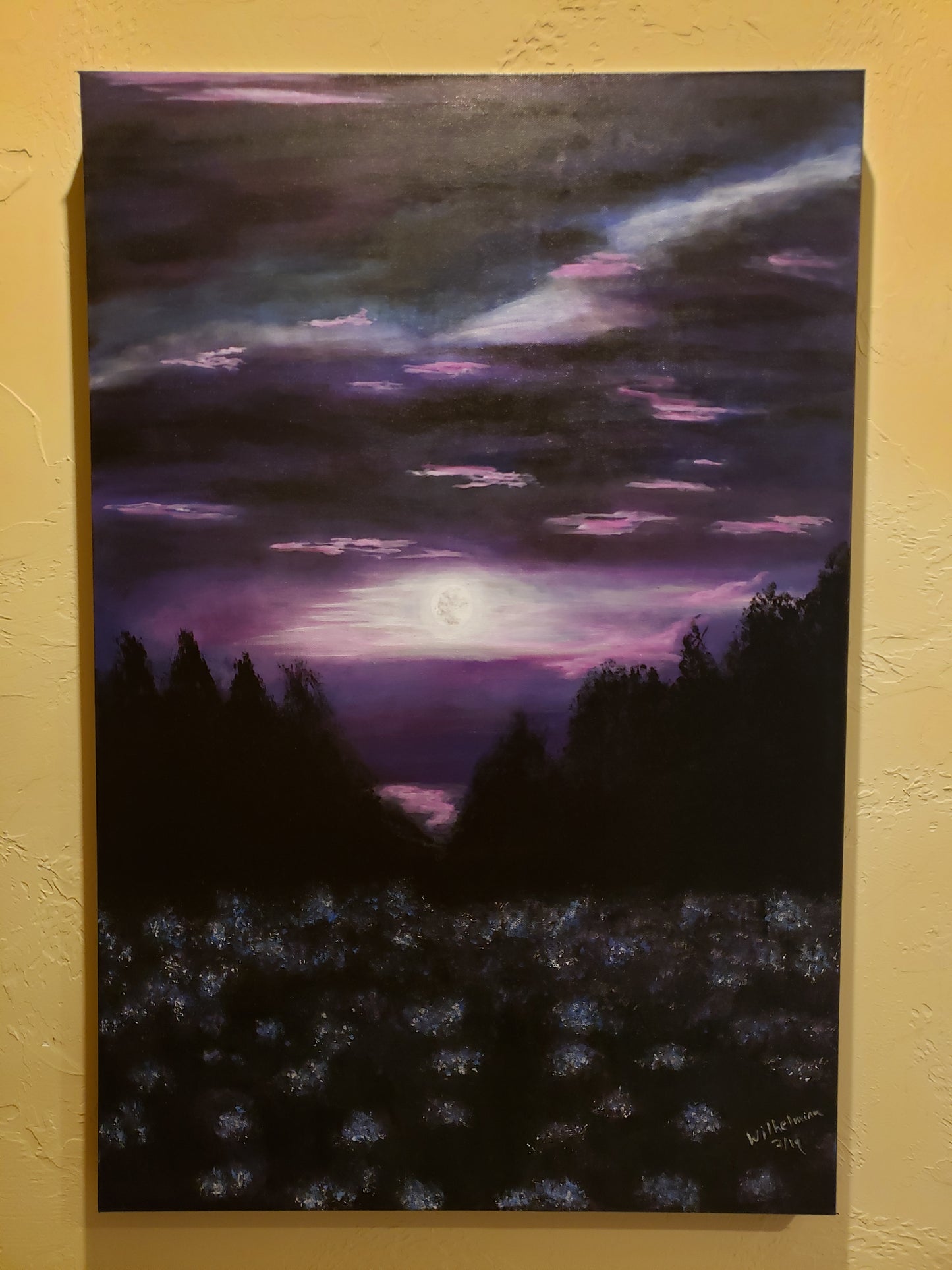 Moon Rise, original acrylic painting