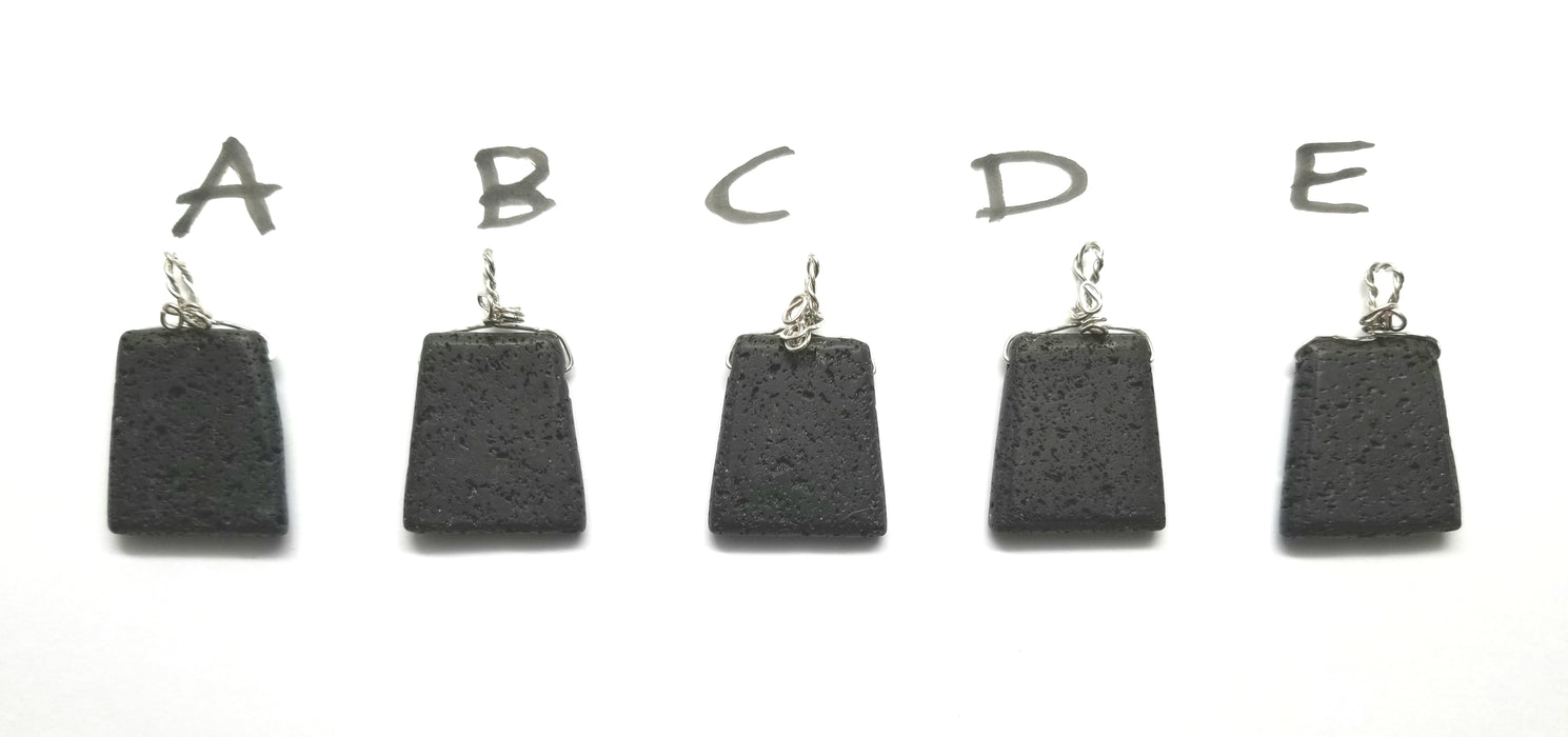 Black Lava Stone Pendants - handmade by Wilhelmina