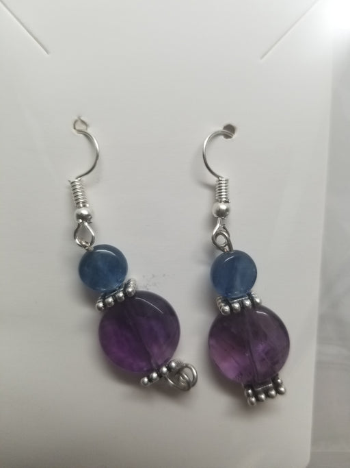 Amethyst & blue kyanite Earrings by Wilhelmina Creations