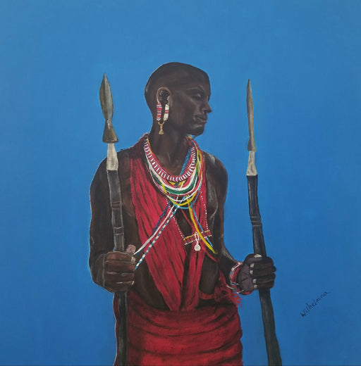 Contemplating Massai Warrior Print