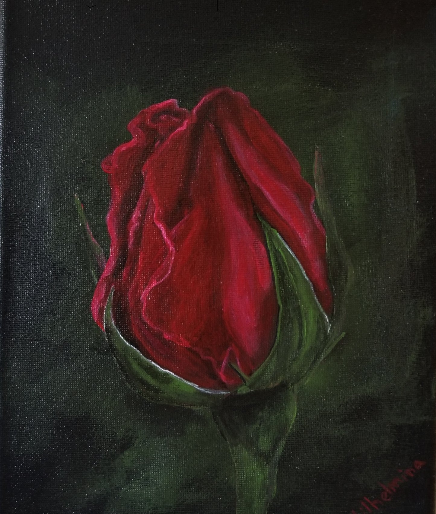 Love Rose, original acrylic painting by Wilhelmina