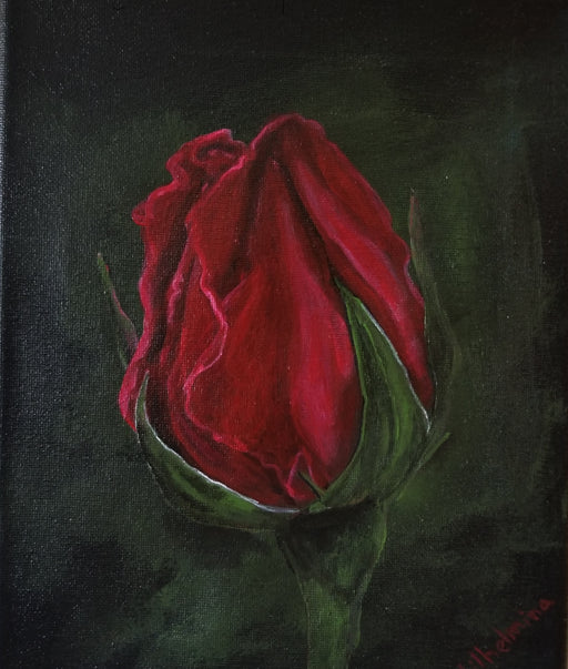 Love Rose, original acrylic painting by Wilhelmina